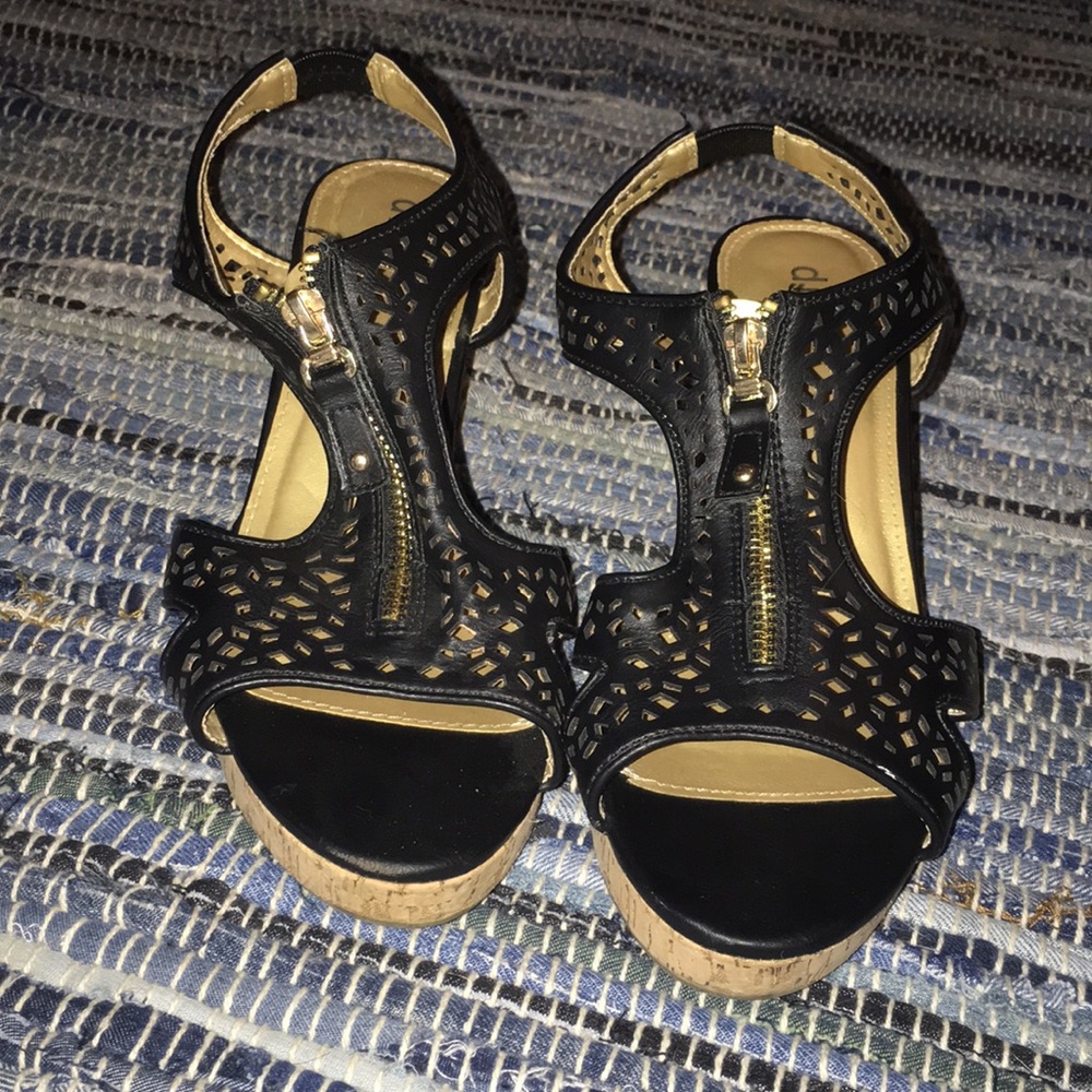 Diba zip up wedged sandals
